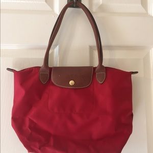 Longchamp ‘Small Le Pliage' Tote Deep Red
